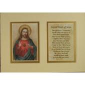 Sacred Heart of Jesus  5x7 Mat with Prayer #57MAT-SHJ10