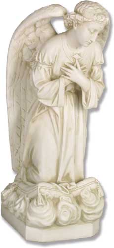 Angel Sorrow Knelng Cross 27" Statues