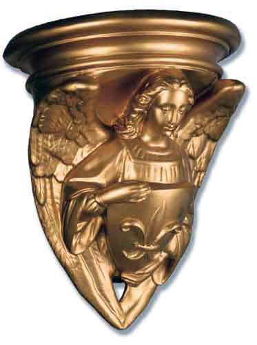 Angel with Fleur-De-Lis Shield Bracket