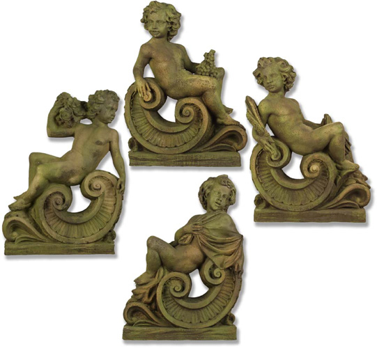 FOUR SEASONS SCROLLS SET 36" Statue