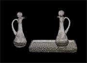 Crystal Cruet and Tray Set