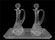 Crystal Cruet and Tray Set