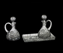 Crystal Cruets and Tray Sets